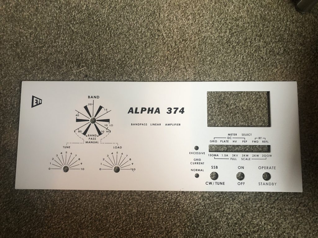 Alpha 374 front panel Island Amplifier BEKO RFKIT USA